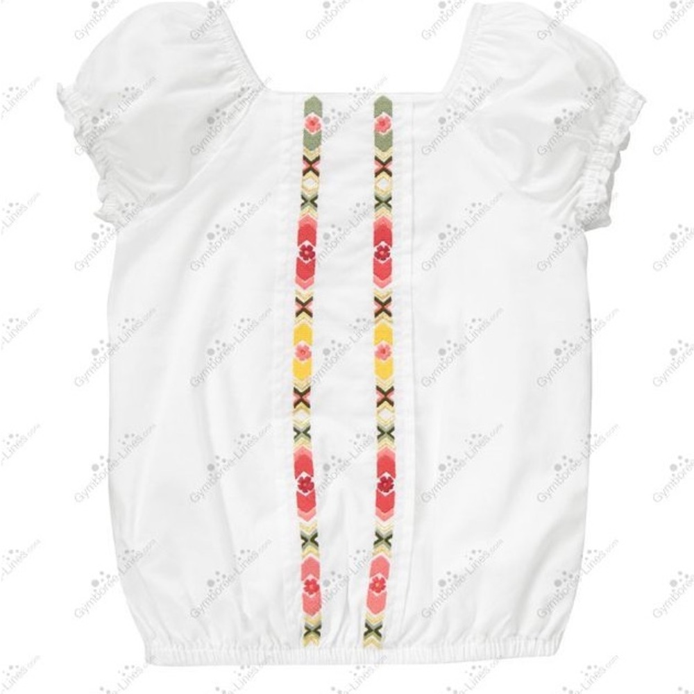 Gymboree Girls White Embroidered Tunic Top, Sz 9, EUC
